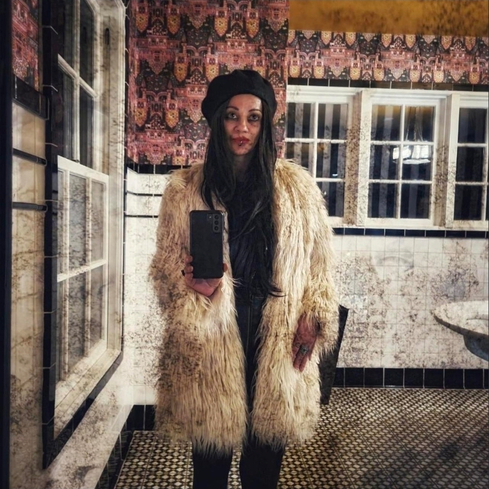 Free People Cream Faux Fur Jacket